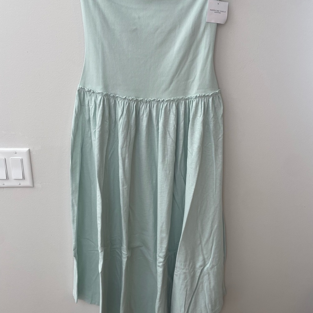 American Eagle Green Smocked Tiered Maxi Dress Sz XS Prairie Cottagecore $65 NWT
